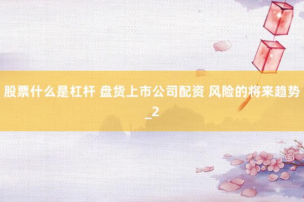 股票什么是杠杆 盘货上市公司配资 风险的将来趋势_2